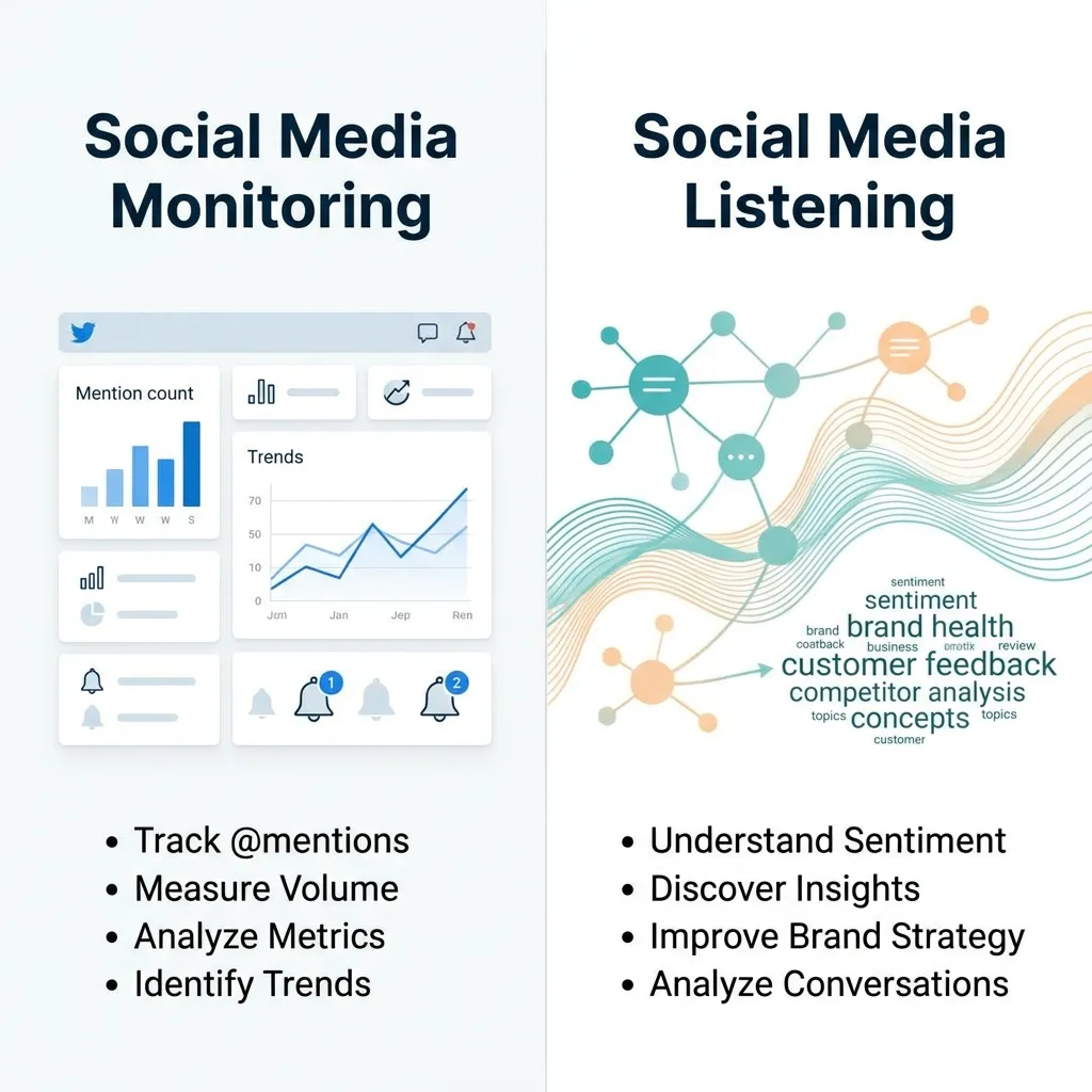 Social Media Listening vs. Social Media Monitoring